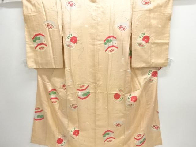 JAPANESE KIMONO / ANTIQUE KIMONO / SILK / BUCKET PATTERN
